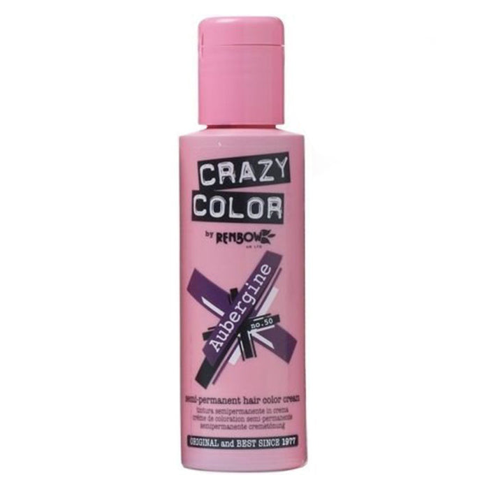 CRAZY COLOR SEMI-PERMANENT HAIR COLOR CREAM AUBERGINE 50