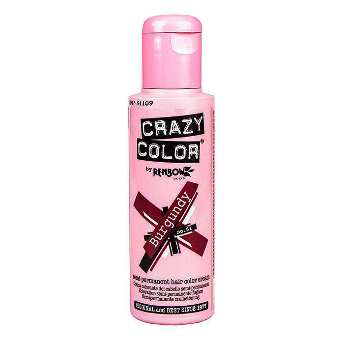 CRAZY COLOR SEMI-PERMANENT HAIR COLOR CREAM BURGUNDY 61