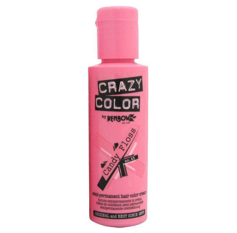 CRAZY COLOR SEMI-PERMANENT HAIR COLOR CREAM CANDY FLOSS 65