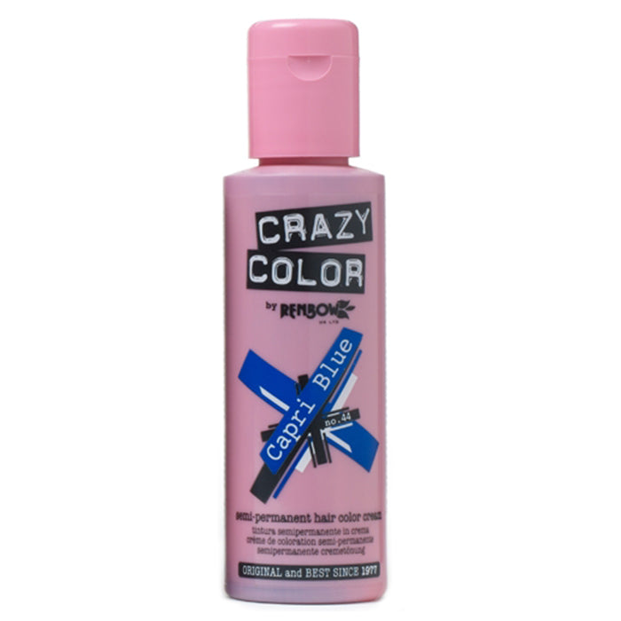 CRAZY COLOR SEMI-PERMANENT HAIR COLOR CREAM CAPRI BLUE 44