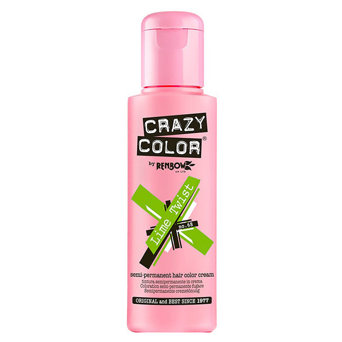 CRAZY COLOR SEMI-PERMANENT HAIR COLOR CREAM LIME TWIST 68