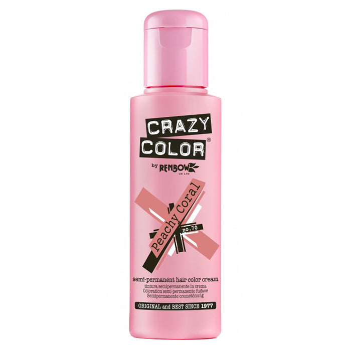 CRAZY COLOR SEMI-PERMANENT HAIR COLOR CREAM PEACHY CORAL 70