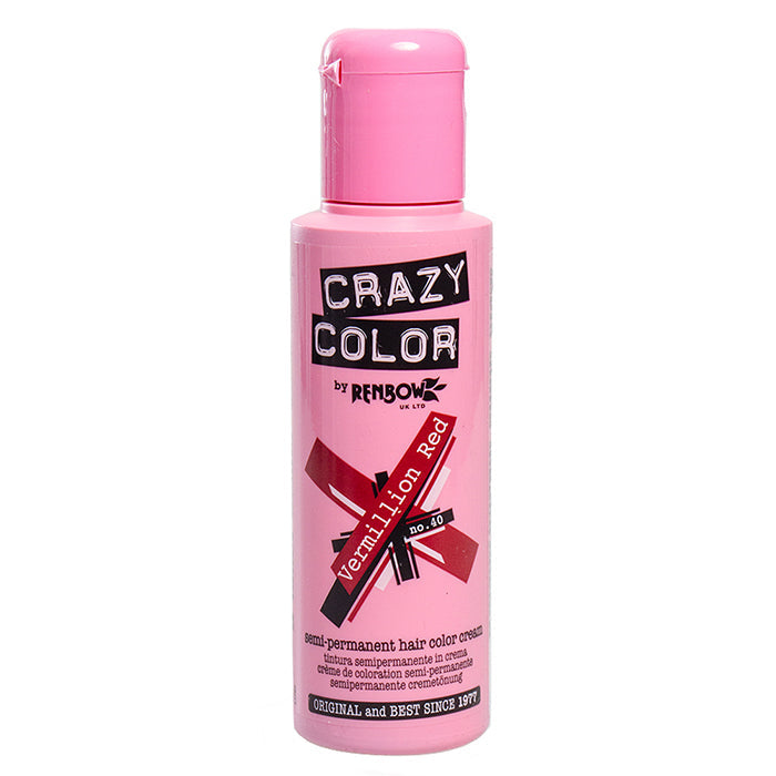 CRAZY COLOR SEMI-PERMANENT HAIR COLOR CREAM VERMILLION RED 40